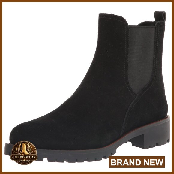 Suede Chelsea Booties Water Resistant Classic Chic Ankle Boots Slip On